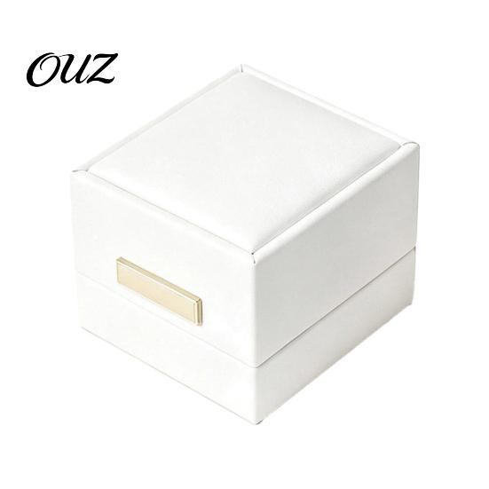 Jewelry Box for Engagement Faux Leather Ring Box, Soft Velvet Lining Flip Top Storage Lined Anniversary Case, Decorative Holder And Wedding