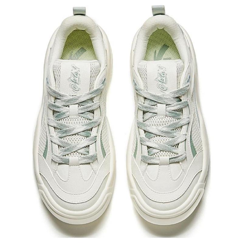 Anta Wavy Shoes Trendy Casual Lightweight Low-Top Skate Shoes Women Sneaker White Green 922438003-2