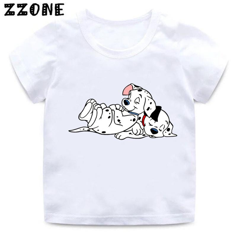 101 Dalmatians Little Spotted Dogs Funny Kids T-Shirts Cartoon Girls Clothes Baby Boys Short Sleeve T Shirt O-Neck Children Tops