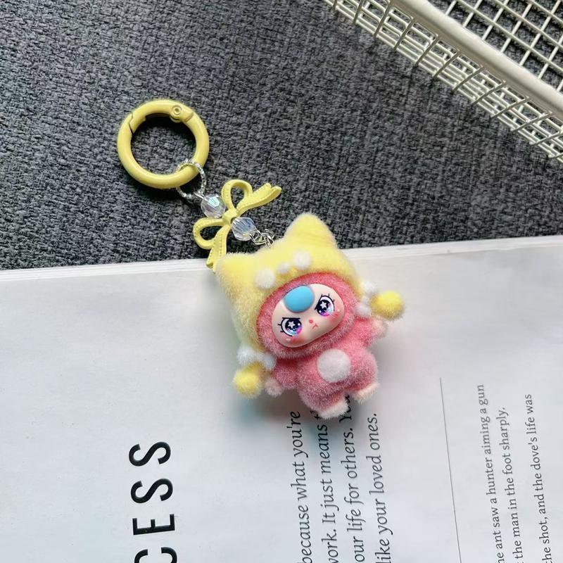 Cute Plush Keychains Party Gifts Kawaii Keychain Phone Chain New Year Xmas Party Favors Gift Baby Face Cute Aesthetic Keychain