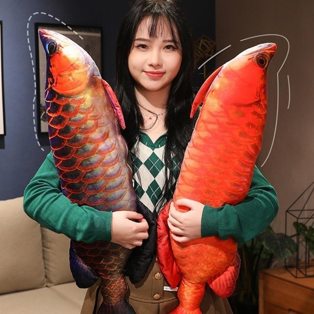 Cute Stuffed Fish Doll Lifelike Fish Plush Pillow Arowana Plush Toys Collectible