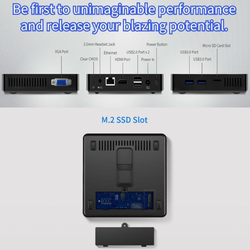 BMAX Мини-ПК B1 Intel Celeron J3060, двухъядерный, от 1,6 ГГц до 2,4 ГГц, 4 ГБ LPDDR3, 64 ГБ eMMC, графика Intel HD, Wi-Fi, Bluetooth