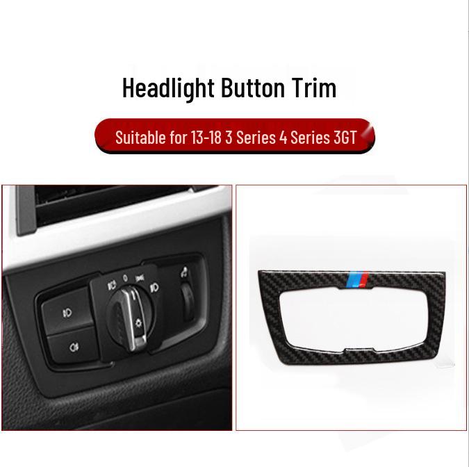 Модификация интерьера BMW 3 серии 320Li из углеродного волокна для F30: Декоративные накладки на панель КПП и воздуховоды центральной консоли.