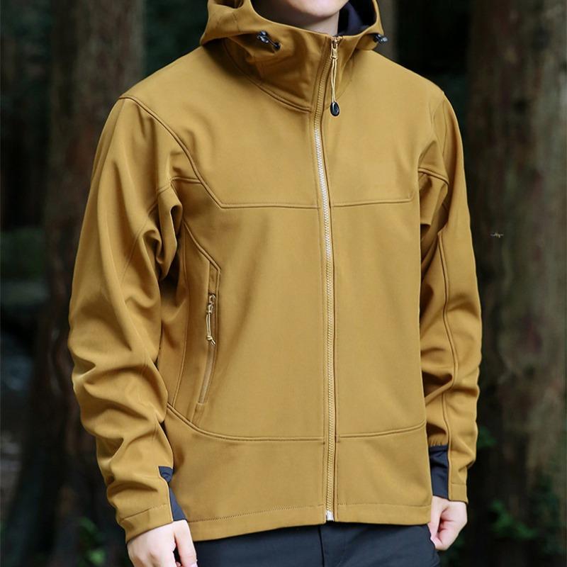 Осенняя ветровка, мужская верхняя одежда с капюшоном, пальто, мужская свободная повседневная куртка на молнии на молнии, модная одежда для альпинизма