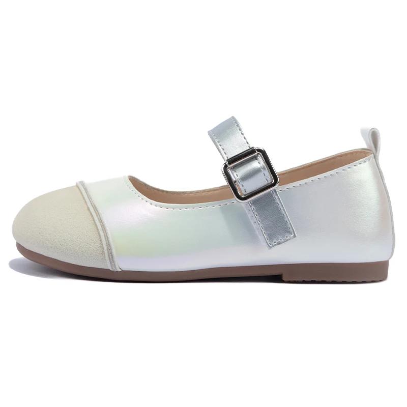 2024 Детская кожаная обувь для девочки Осень Новая мода Корейский стиль Мягкая подошва Повседневный шик Универсальные Противоскользящие Модные балетки