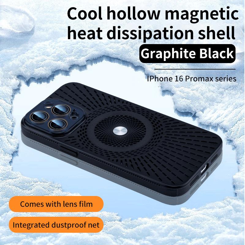 Cool Heat Dissipation Suitable for Apple 16ProMax Magnetic Phone Case IPhone 15 Full Pack Breathable Hole 14 Protective Case