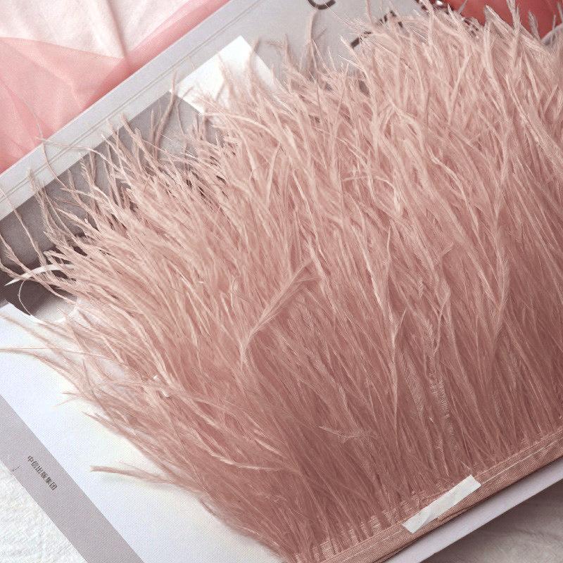 10-15Cm Ostrich Hair Cloth Strap Clothing Skirt Down Jacket Cuffs Diy Accessories Accessories Fur Collar Ostrich Feathers