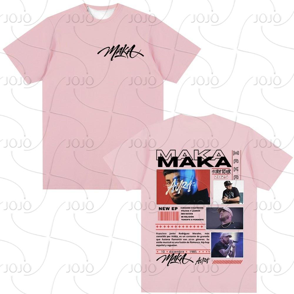 Rapper Maka Aura 2025 Tour Merch T Shirts Men Women Fashion Vintage Street T-shirt Casual Short Sleeve T Shirt Streetwear