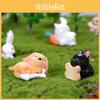 Cartoon Style Resin Sleeping Animals Pig Rabbit Cat Dog Miniatures For Fairy Gardens