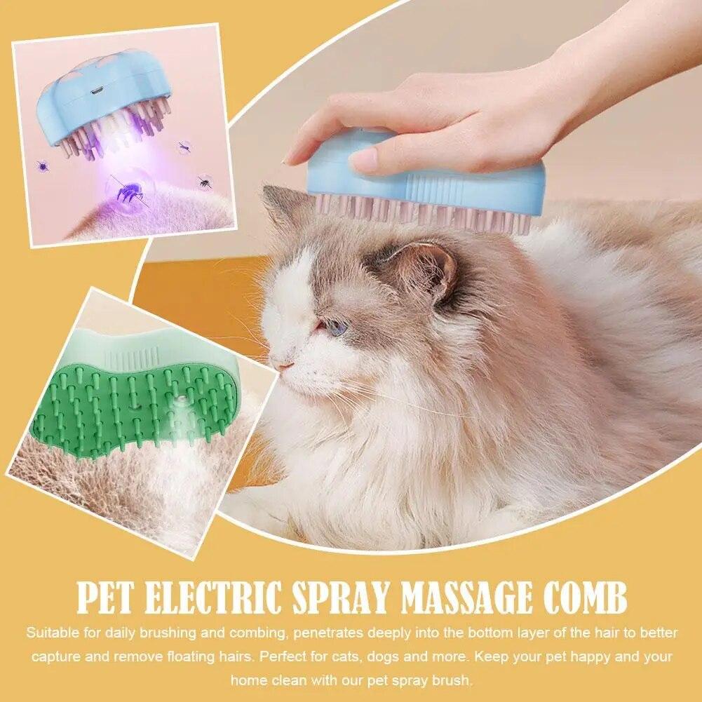 Паровая щетка для кошек, щетка для щенков, электрический спрей, щетки для кошачьей шерсти для массажа, расческа для ухода за домашними животными, расчески для удаления волос, новинка