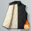 Мужской осенне-зимний жилет из хлопка с шерстью ягненка со стоячим воротником большого размера, бархатный утолщенный жилет для среднего и пожилого возраста, теплая жилетка-куртка