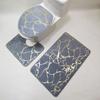 3 шт./компл. износостойкий коврик для душа, мраморная крышка для унитаза, ванная комната, полиэстер, тонкая работа