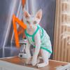 Хлопковый мультяшный жилет для кошки сфинкса на лето Модная футболка для котят Дышащие топы-халтер для кошки Пижама для девон-рекса