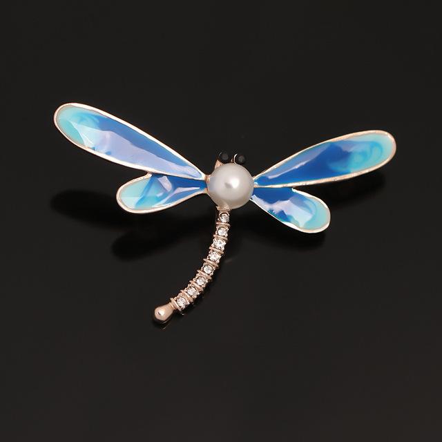 Fashion Dragonfly Crystal Brooch Women Shirt Suit Rhinestone Insect Animal Pins Brooches Party Gift