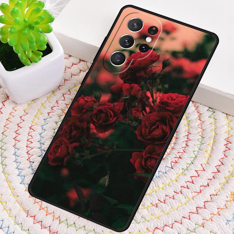 Красная Роза Чехол из ТПУ для Телефона Samsung Galaxy note 10 pro S26 S25 S24 S23 S22 Ultra Plus S21 FE S20 Ударопрочный Чехол