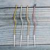 Single Branch of Slender Spiral Candles, Colorful Gold and Silver Birthday Party Decoration, Twist Bend Cake Candles