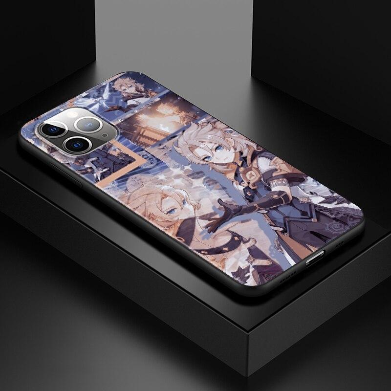 Genshin Impact для Apple iPhone 13 12 11 SE XS XR X 7 8 6 5 S mini Plus Pro MAX 2020, мягкий черный чехол для телефона