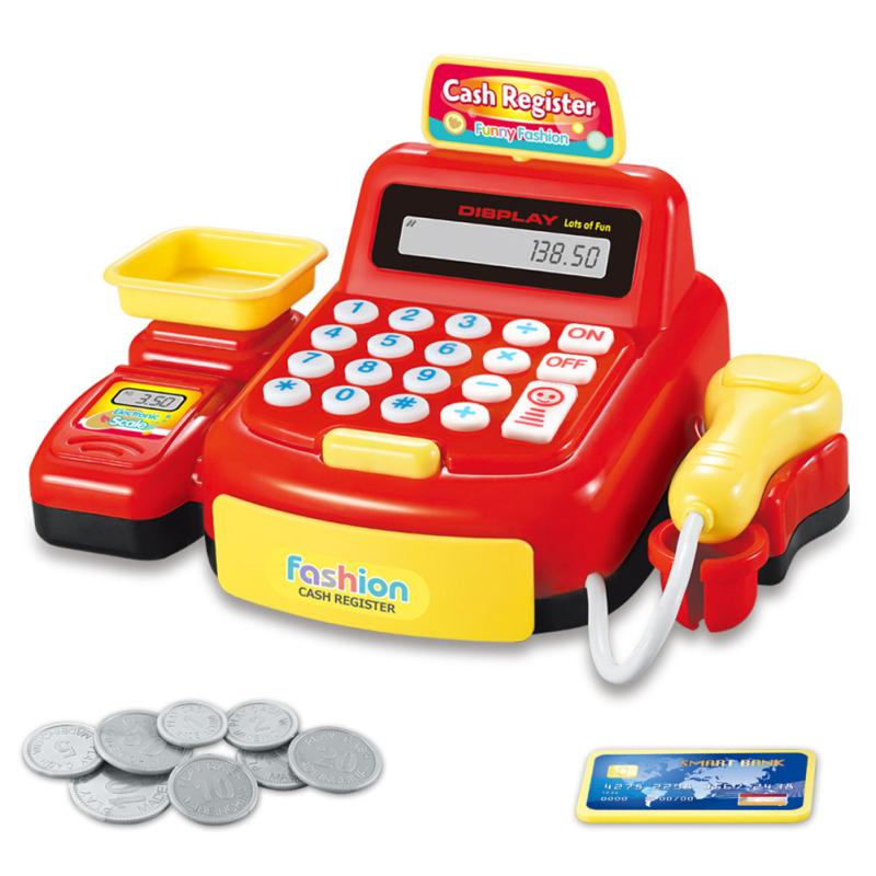 Children Cash Register Toy Play House Toy Simulation Scanner Supermarket Cashier Cash Register