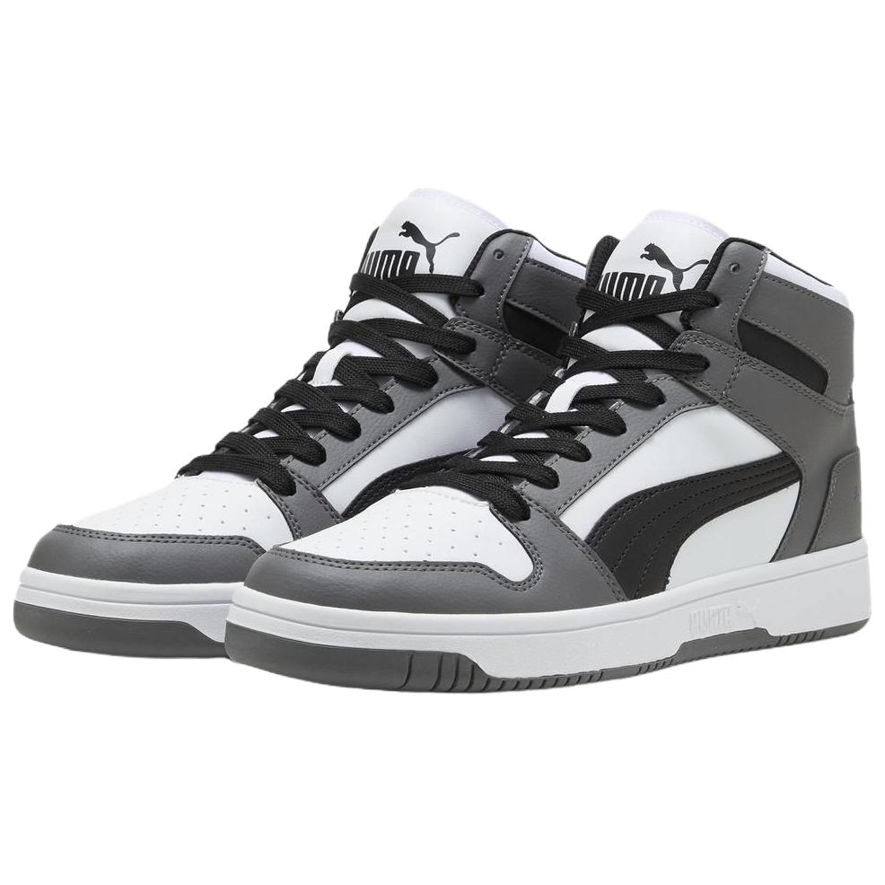 Men's Sneakers PUMA Rebound Layup Abrasion Resistant Breathable High top Skateboard Shoes Men's White Gray