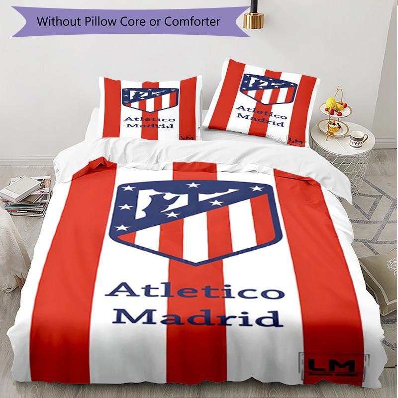 3pcs Duvet Cover Set (1*Duvet Cover + 2*Pillowcase, Without Core), football club Print Soft All‑Season Bedding Set, Home Bedroom Decor Gift