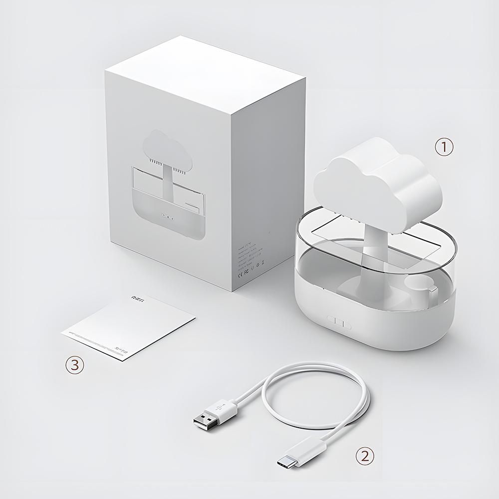 Увлажнитель дождевых облаков, капельница воды, 7 смен цветов, светодиодная подсветка, автоматическое отключение, 2 режима, 200 мл