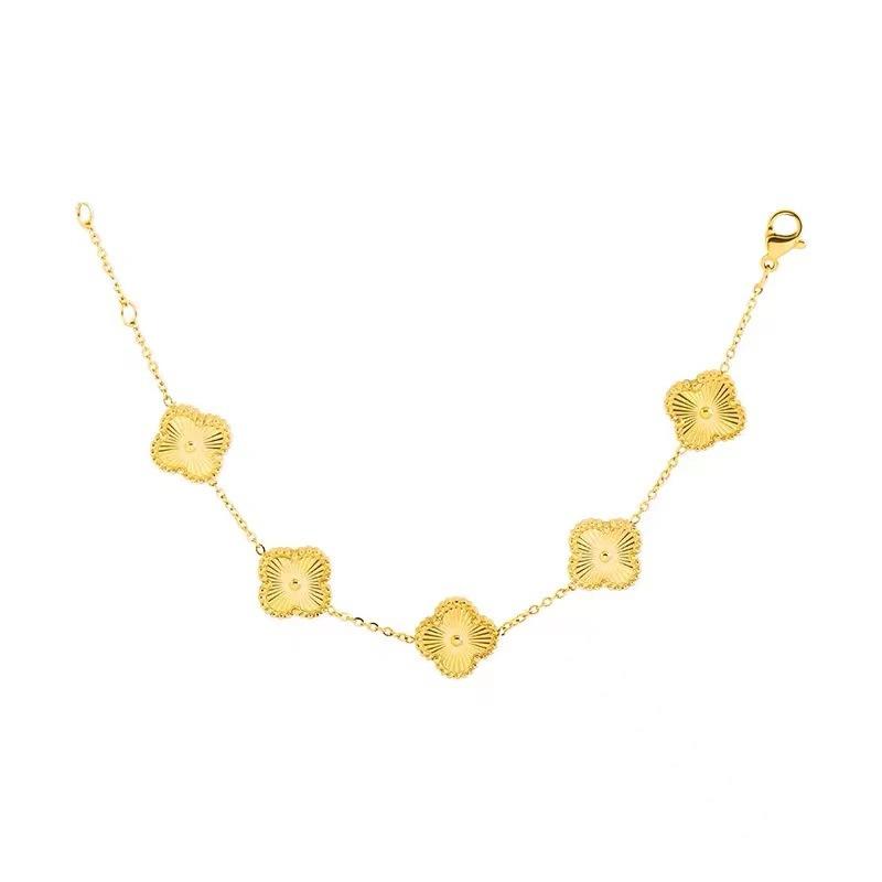 Браслет из нержавеющей стали с четырьмя листами клевера не теряет цвет женский титановый стальной старший Sense Ins стиль ювелирных изделий