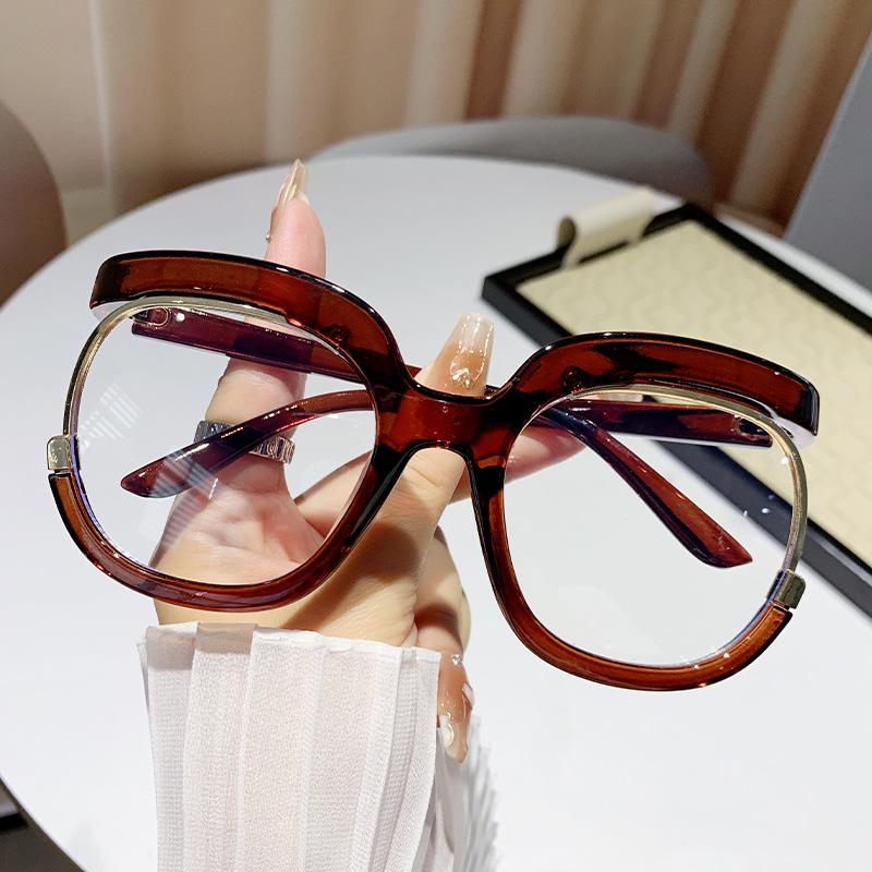 Модная большая круглая радужная оправа для очков - Европейский и американский стиль, совместимая с рецептурными линзами