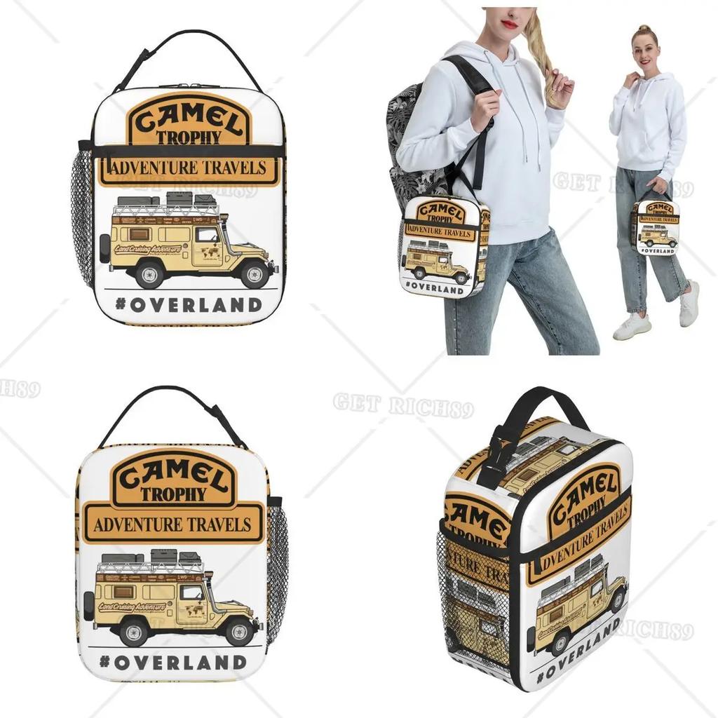 Camel Trophy Thermal Insulated Lunch Bag for Women Men Travel Defender Overland Portable Lunch Container Thermal Cooler Food Box