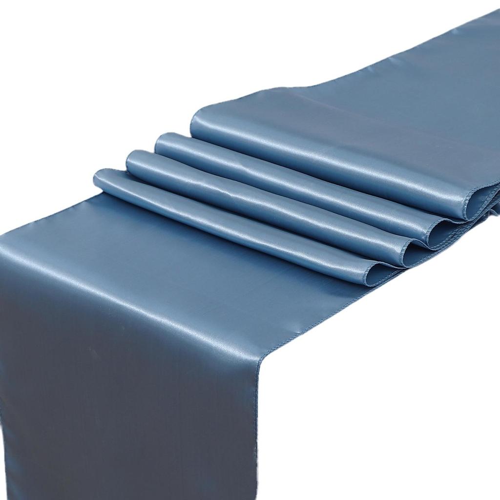 Скатерть-дорожка из сатина высокой плотности для свадеб и банкетов - Однотонная полиэстеровая декорация для стола