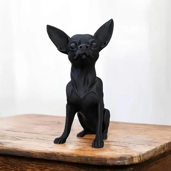 3D-печатная фигурка чихуахуа Yousheng, Современная черная статуэтка собаки, Пластиковая скульптура щенка для украшения стола, Подарок для питомца