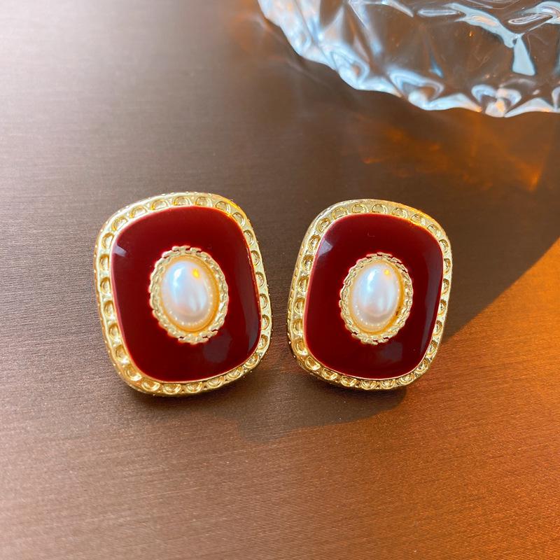 Серьги-капли геометрической формы Анкара из серебряной иглы – Ретро Высокая мода для женщин