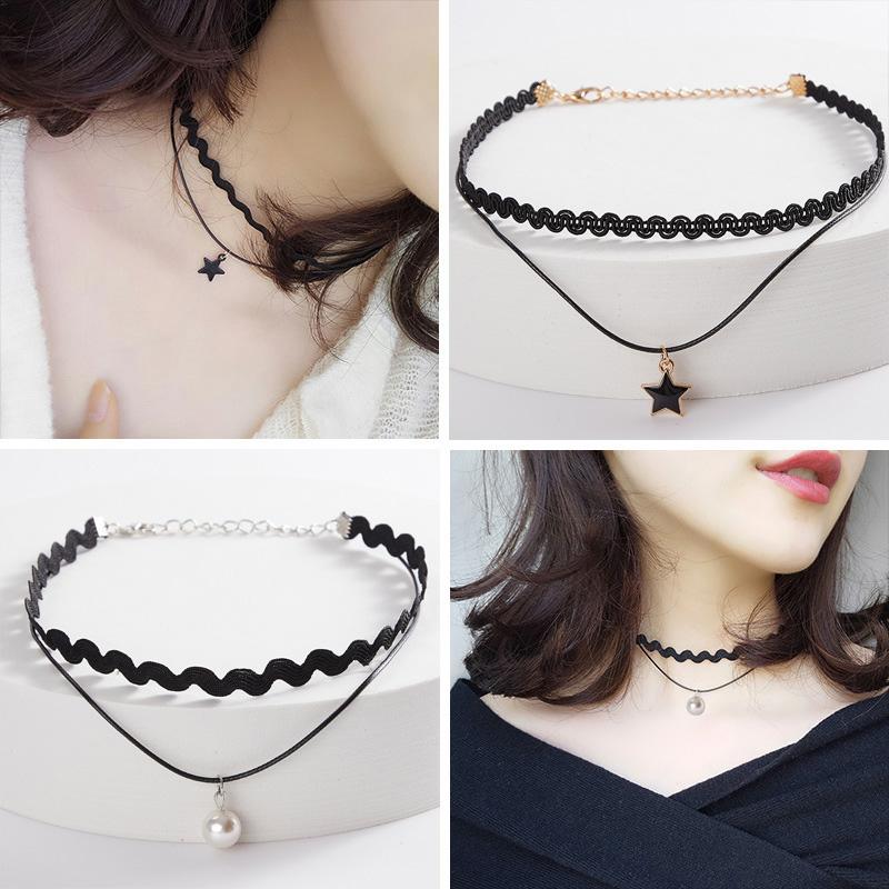 1 шт. Ожерелье Винтажная Тесьма Модный Геометрический Кулон Готический Чокер Ювелирные Изделия Ошейник Цепь