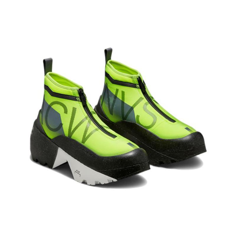 A-COLD-WALL* x Converse Geo Forma Boot Кожаные Спортивный Тренд Полувысокие Повседневные Кроссовки Унисекс Черный и Зеленый