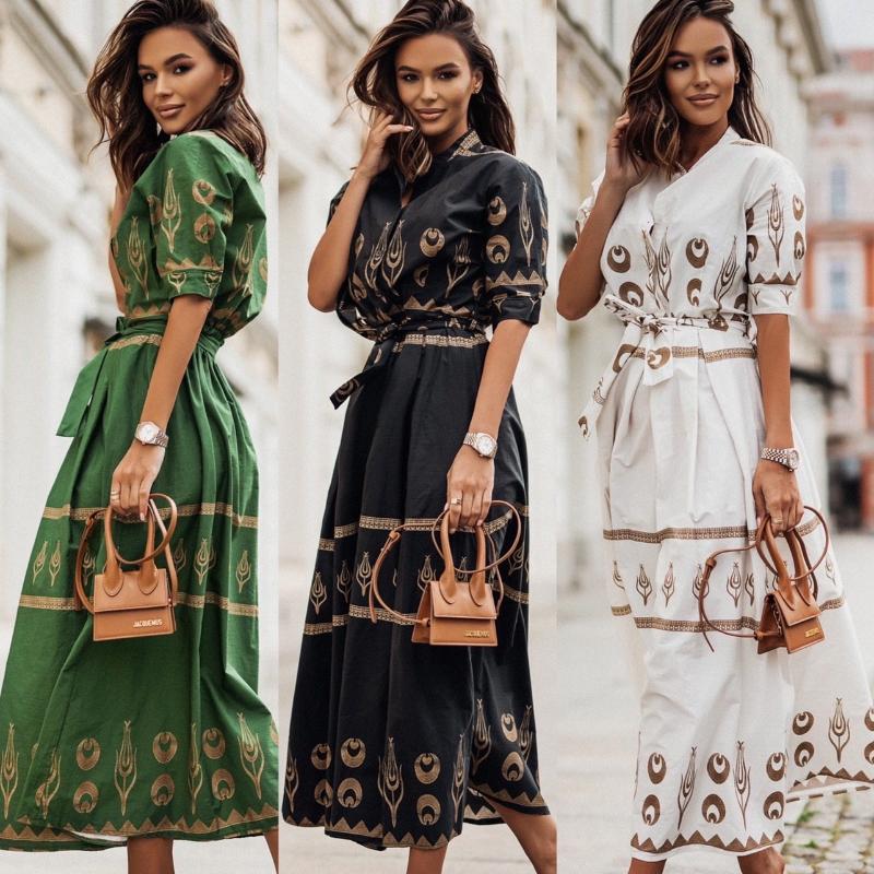 RUGOD Летняя новинка, однобортное льняное платье-рубашка с короткими рукавами и воротником-стойкой на талии, женское летнее платье средней длины