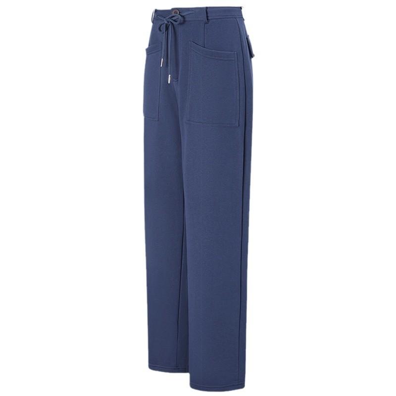 Прямые широкие спортивные штаны на шнурке, женские, весна и осень, для бега, быстросохнущие, спортивные штаны, свободные повседневные брюки, тонкие спортивные штаны