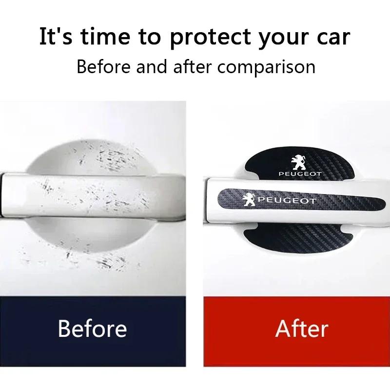 Car Door Handle Bowl Sticker Anti-collision Strip Decals for Peugeot 306 307 308 2008 3008 508 406 407 408 206 207 208XS Rifter 5tr