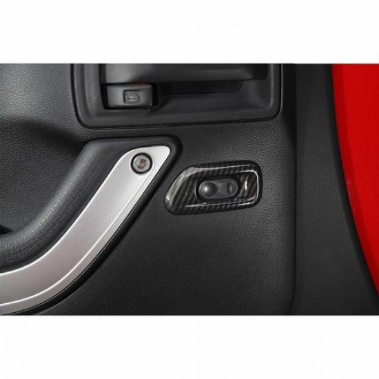for Jeep Wrangler JK 11-17 Door Lock Switch Button Cover Trim Bezel Carbon Fiber