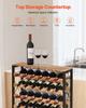 48 Bottle Wine Rack,8-Tier Iron Wine Bottle Holder With Wood Table Top,Freestanding Floor Display Wine Storage Shelves,For Kitchen Pantry, Cellar,