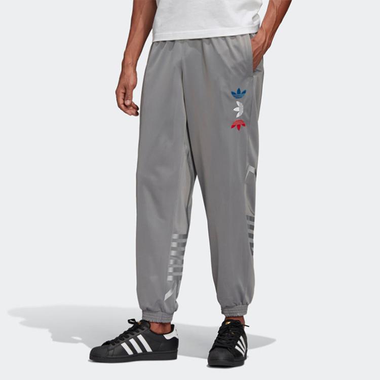Adidas Originals Metallic Track Pants With Trefoil Logo Men Bottoms Grey FS7324