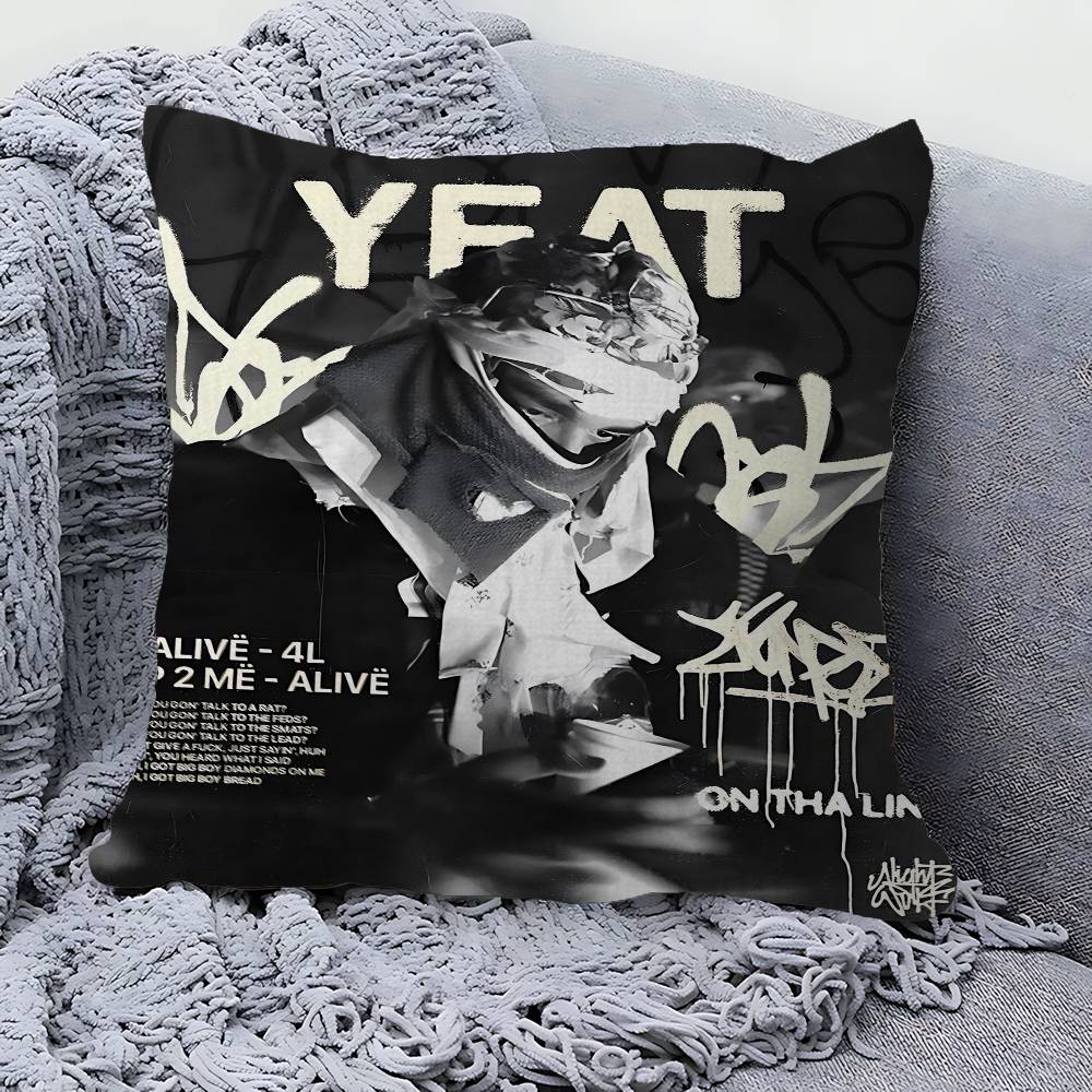 Поп Хип-хоп Рэпер Yeat Подушка Подарок Домашний Офис Декор Спальня Диван Автомобильная Подушка Чехол 45x45