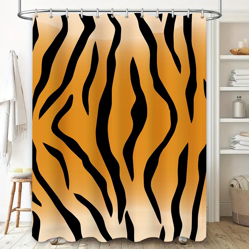 Purple Flower Shower Curtain Decor 3D Printed Fabric Bathroom Accessory Tulip-Themed Waterproof Cover For Bathtub Or Pool Area (