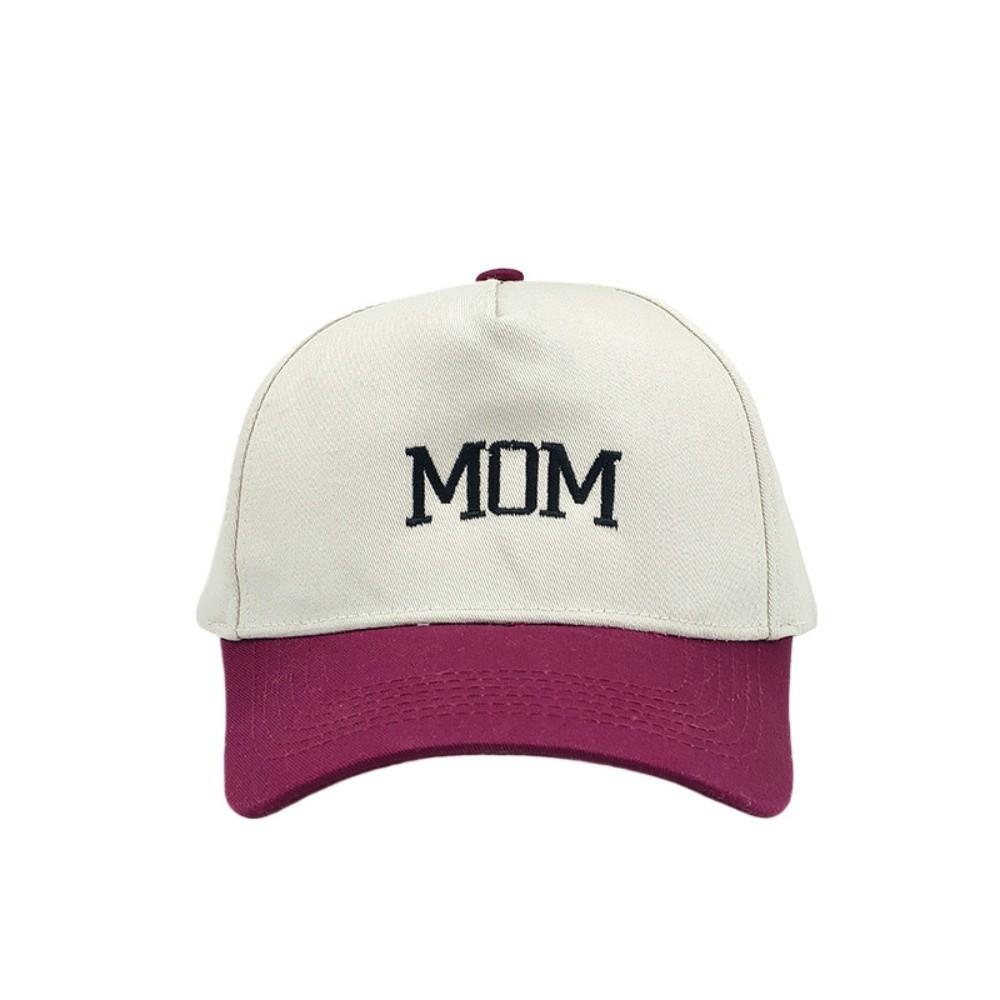 2pcs/set Letter Embroidered Mom Dad Baseball Cap Two-Tone Couple Cap Baseball Hats For Man Women