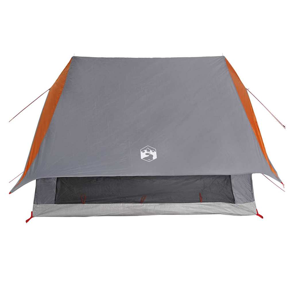 Family Tent with Roof in Grey and Orange 256 x 256 x 185 cm