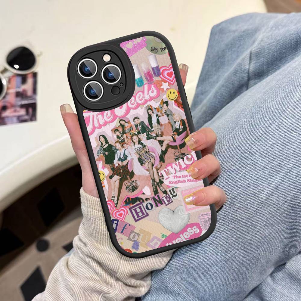 Kpop T-TwiceS Phone Case Leather For IPhone 16 15 14 13 12 11 Pro Max Plus Matte Cover