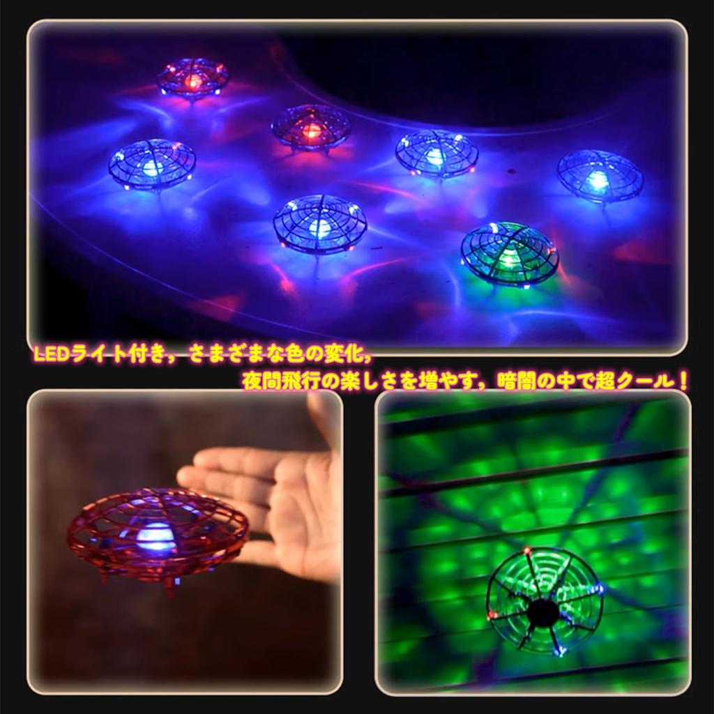 Летающий шар UFO Игрушка со светодиодной подсветкой, Автоматическое избегание препятствий, Управление жестами, Для использования в помещении, Гироскопический сферический полет, Вращение на 360°, и