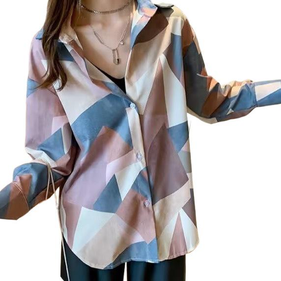 2025 Spring/Summer Women's Retro Hong Kong Style Long Sleeve Shirt - Loose and Slim Fit Design