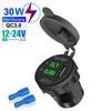 Motor QC 3.0 USB Phone Charger Fast Power Adapter Digital Voltmeter Voltage Display Vehicle DC12V-24V Waterproof Socket