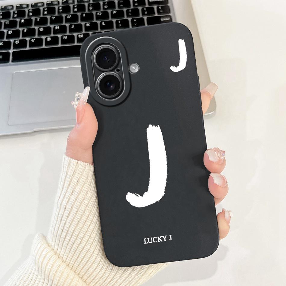 For iPhone 17 17Air Lucky Initial Letter Phone Case For iPhone17 17 Air Soft Silicone Shockproof Cases Bumpers