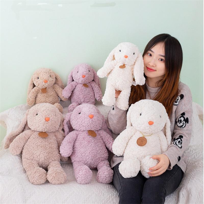 Soft And Cuddly Pp Cotton Stuffed Animal Rabbit Toy In White Or Brown