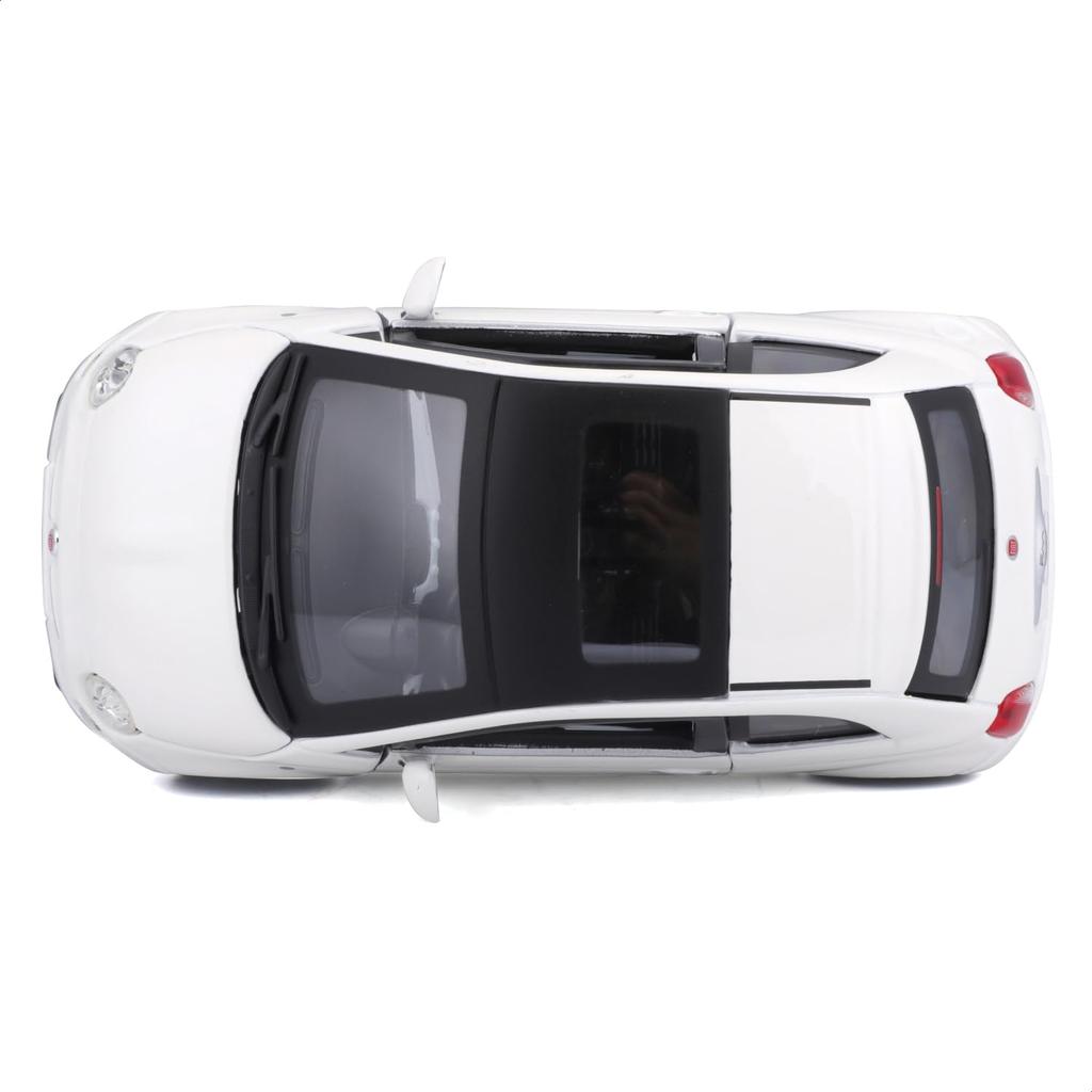 Bburago 1/24 Scale Fiat 500 2007 White / Diecast Model Car, Finished Product, 18-22106 [Parallel Import]